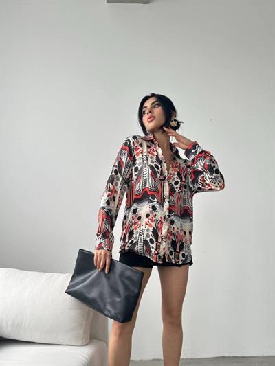 Desenli Oversize Gömlek