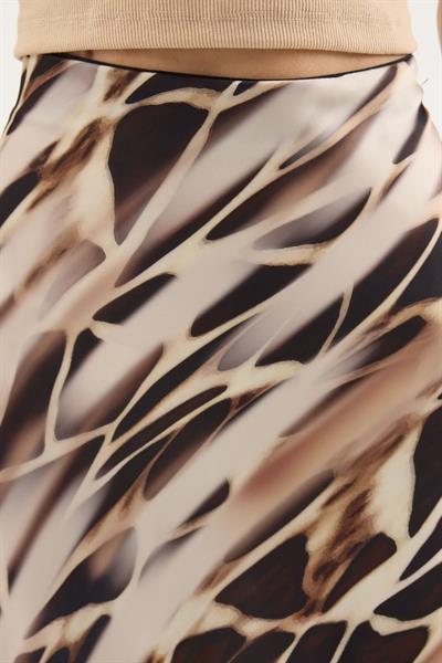 Desenli Saten Etek 15877 - Ekru