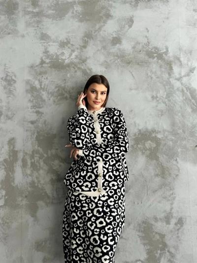 Desenli Triko Etekli Takım