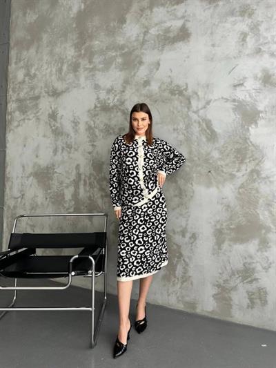 Desenli Triko Etekli Takım