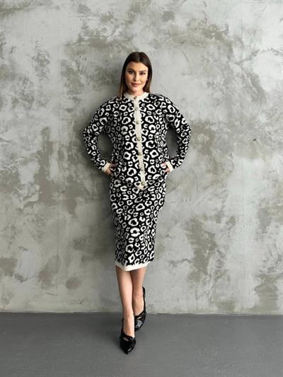 Desenli Triko Etekli Takım