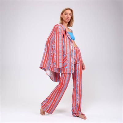 Di̇ji̇tal Baski Çi̇zgi̇li̇ Ceket