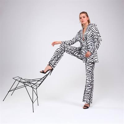 Di̇ji̇tal Baski Zebra Desenli̇ Ceket