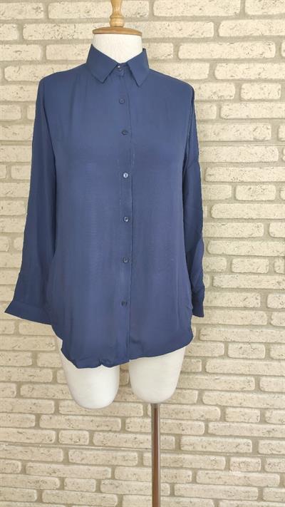 Dokuma Viskon KumaşEfsane Basic GömlekLacivert12 Renk 9 Bedenön 62Arka Orta Kısım 70 Cm