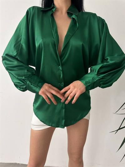 Dökümlü Saten Gömlek