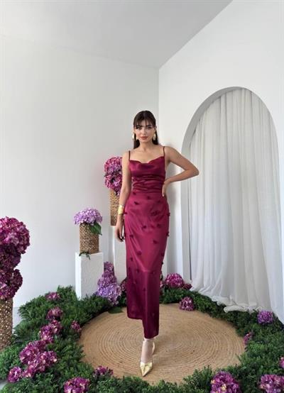 Dora Çiçek Detaylı Elbise