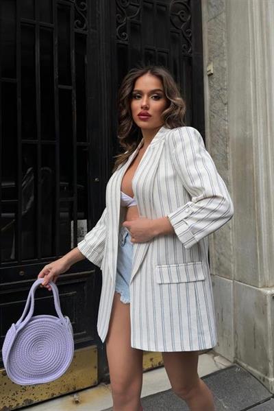 Dreamy Çizgili Blazer Ceket 6091-24