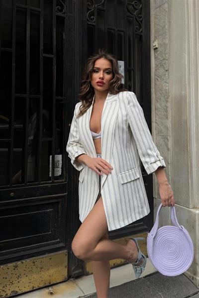 Dreamy Çizgili Blazer Ceket 6091-24
