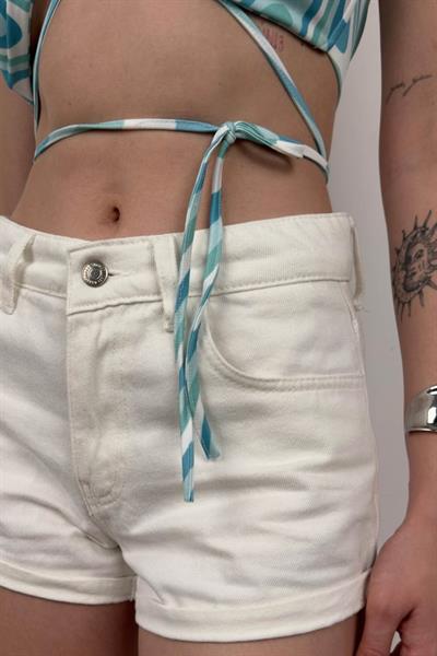 Duble Paça Denim Şort