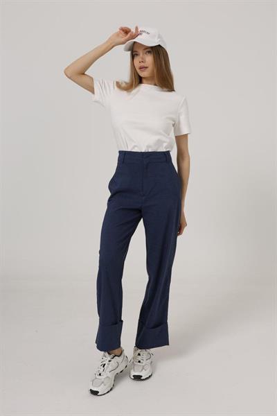 Duble Paça Pantolon - İndigo