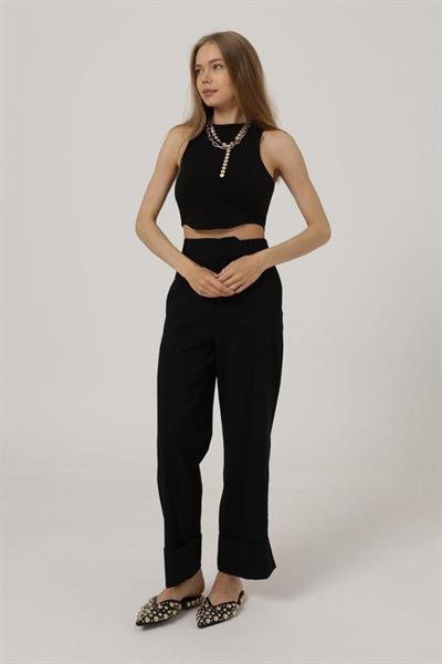 Duble Paça Pantolon - Siyah