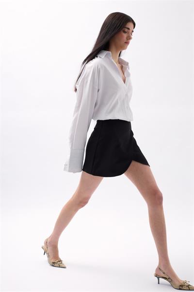 Düğme Detay Anvelop Mini Etek