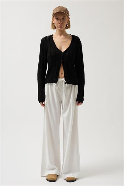 Düğme Detay Örgü Bluz