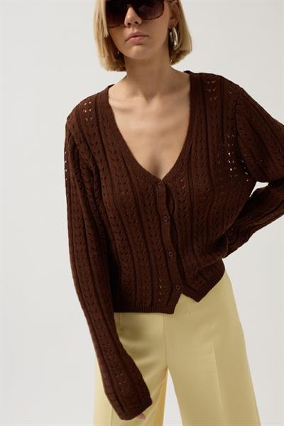 Düğme Detay Örgü Bluz