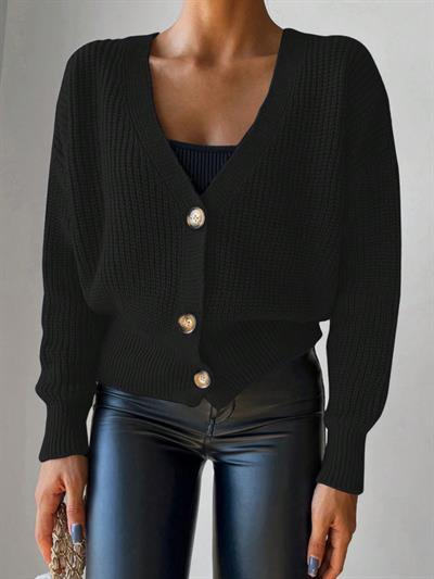 Düğme Detay Triko Bluz