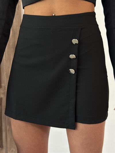 Düğme Detaylı Mini Şort Etek