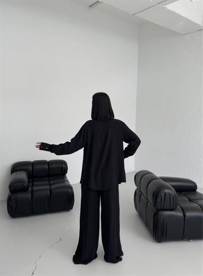 Düğmeli̇ Cepli̇ Keten İki̇li̇ Takim