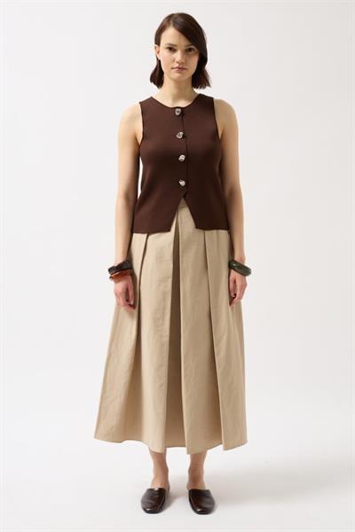 Düğmeli Dokulu Yelek