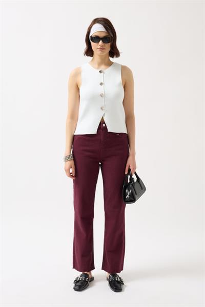 Düğmeli Dokulu Yelek