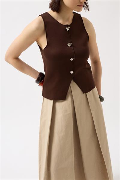 Düğmeli Dokulu Yelek