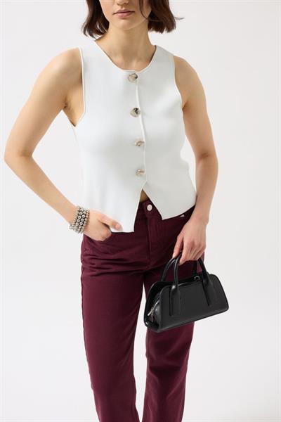 Düğmeli Dokulu Yelek