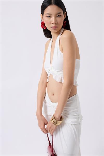 Düğüm Detay Fırfırlı Crop