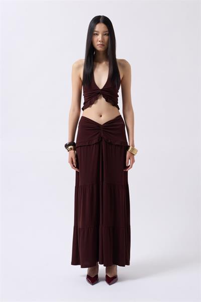 Düğüm Detay Fırfırlı Crop