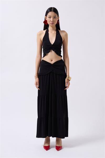 Düğüm Detay Fırfırlı Crop