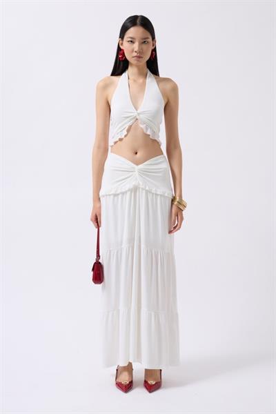 Düğüm Detay Fırfırlı Crop