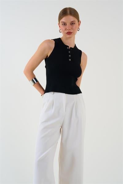 Düğümeli Atlet - Siyah