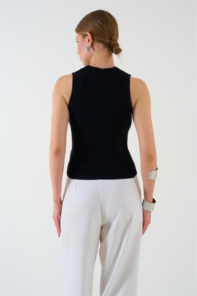 Düğümeli Atlet - Siyah