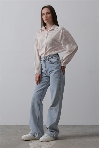 Düz Kesim Denim - Mavi