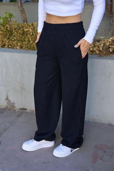 Düz Lastikli Eşofman - Siyah