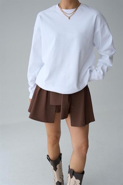 Düz SweatShirt - Beyaz