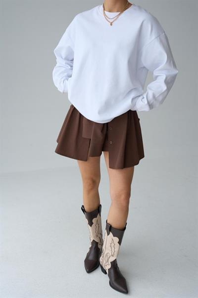 Düz SweatShirt - Beyaz