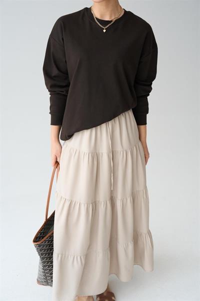 Düz SweatShirt - KAHVE