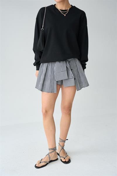 Düz SweatShirt - Siyah