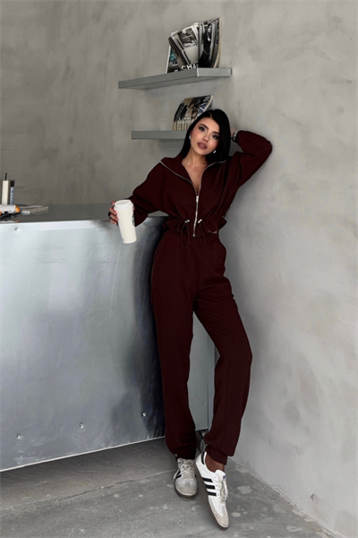 EŞOFMAN TAKIM GİFT KUMAŞ - Kahverengi