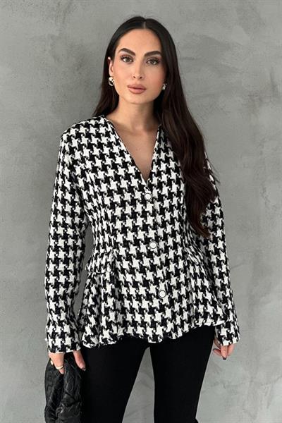 Ekru Arka Fiyonk Detaylı Ceket