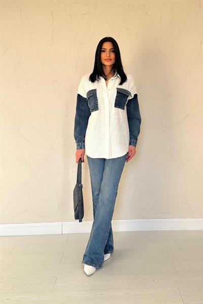 Ekru Kot Garnili Ceket