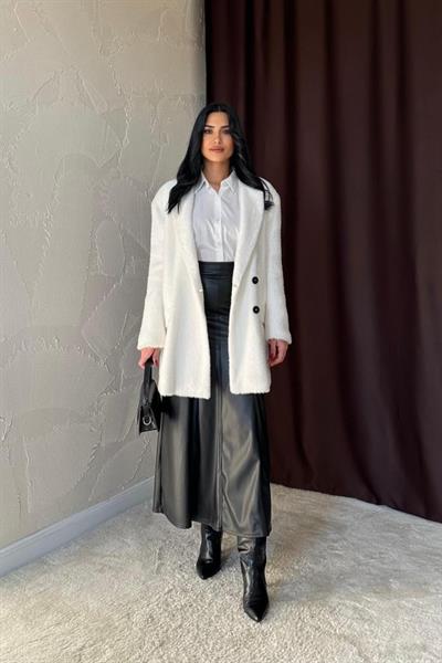 Ekru Tüylü Yumoş Kaban