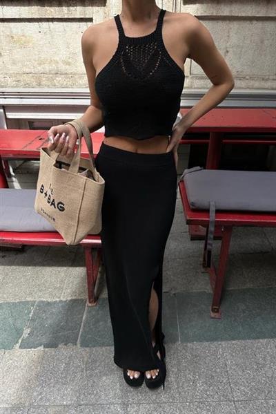 Elena Yırtmaç Detay Crop Takım 9834