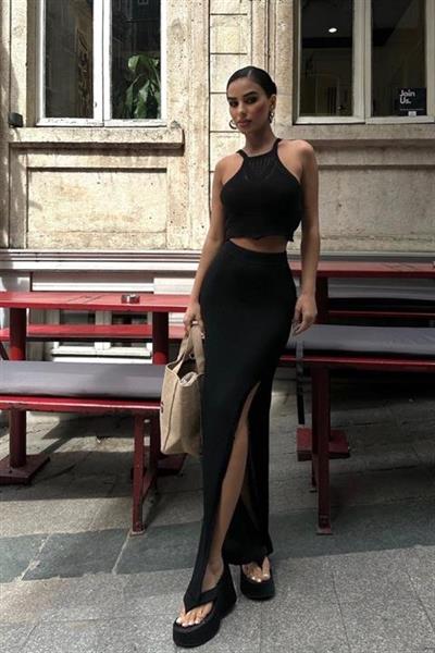 Elena Yırtmaç Detay Crop Takım 9834