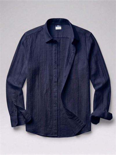 Erkek Armürlü Yarım Oversize Müslin Gömlek