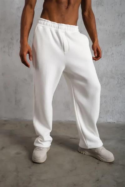 Erkek Baggy Alt Eşofman - Beyaz