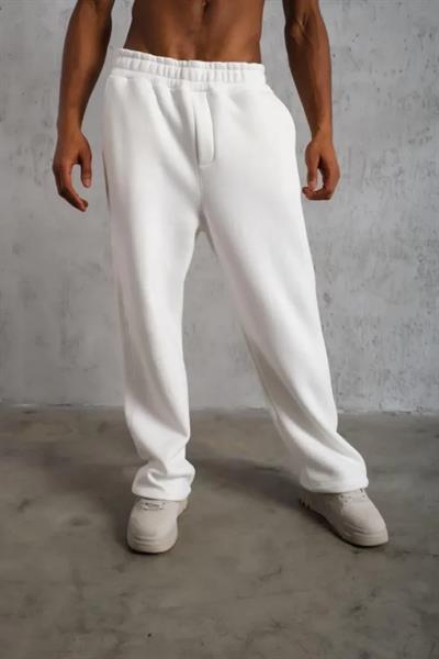 Erkek Baggy Alt Eşofman - Beyaz