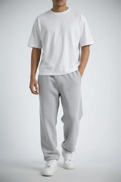 Erkek Baggy Alt Eşofman - Gri