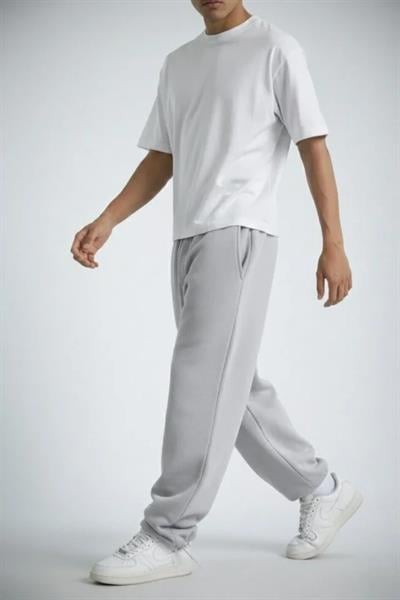 Erkek Baggy Alt Eşofman - Gri