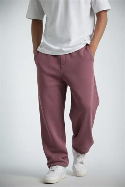 Erkek Baggy Alt Eşofman - Gül Kurusu