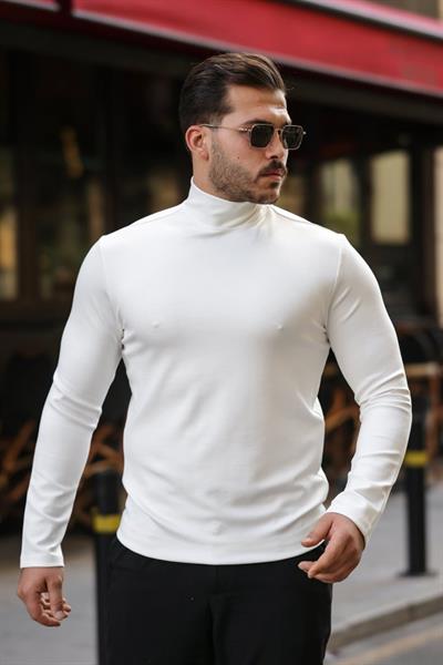 Erkek Balıkçı Yaka Modal Kumaş Esnek Kazak